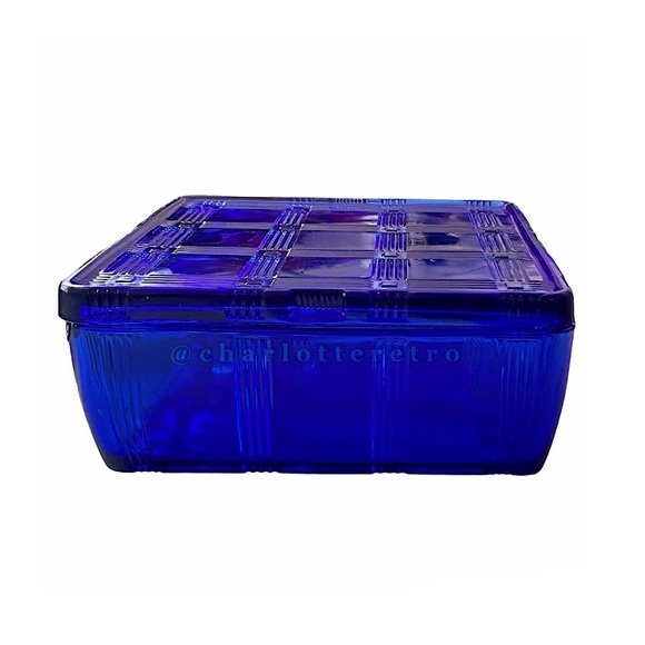 vtg Atlas Glass • Square Refrigerator Dish w Lid